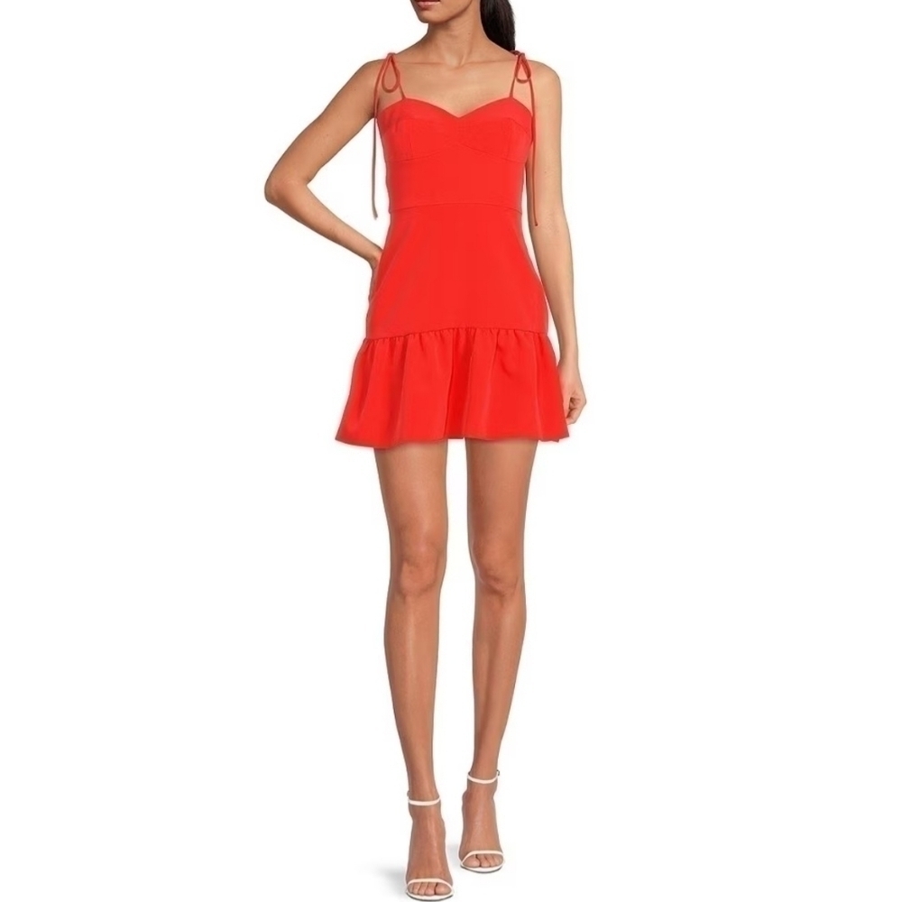 Gianni Bini Elena Ruffle Sleeveless Flounce Hem Tie Shoulder Size 10 NWT